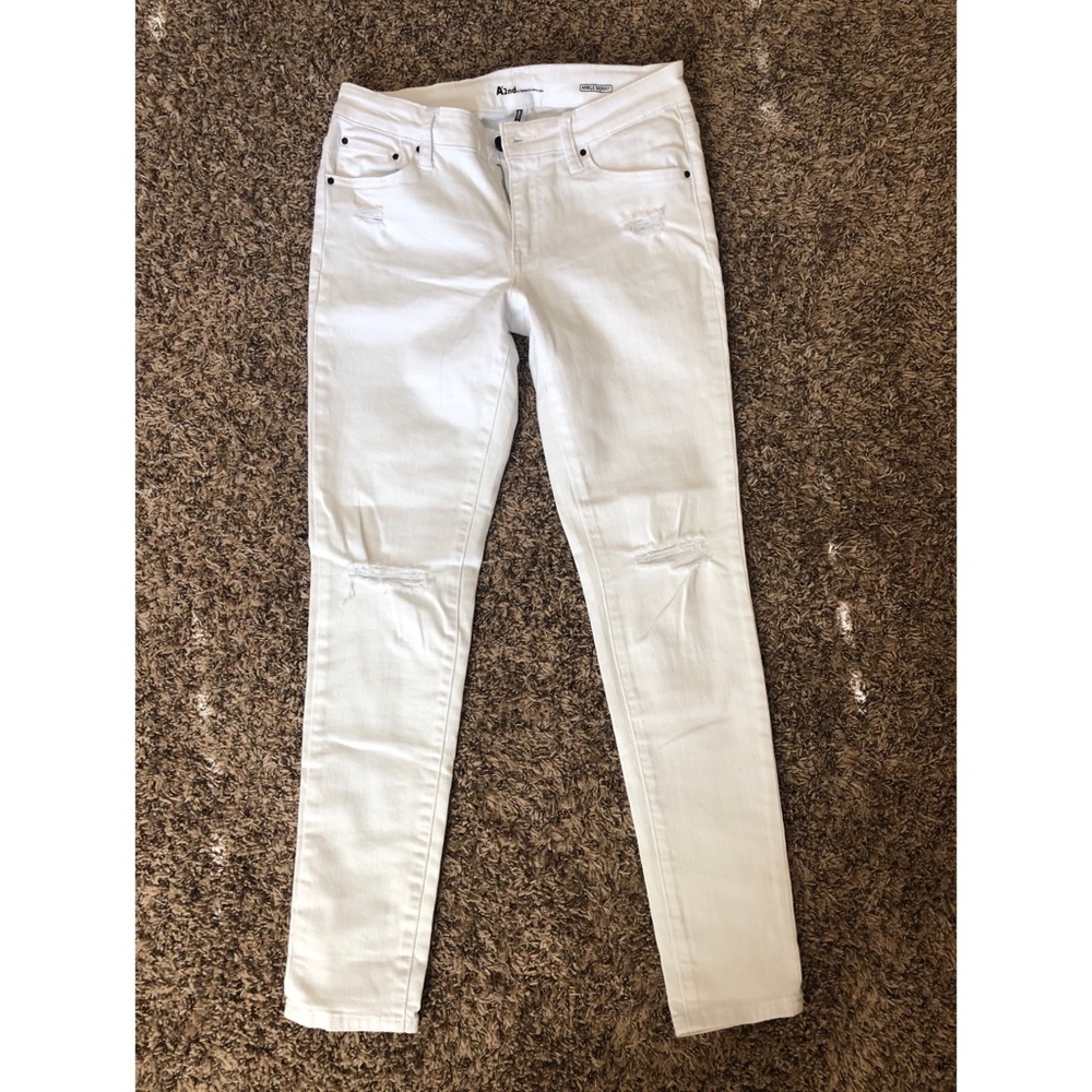 White ripped jeans